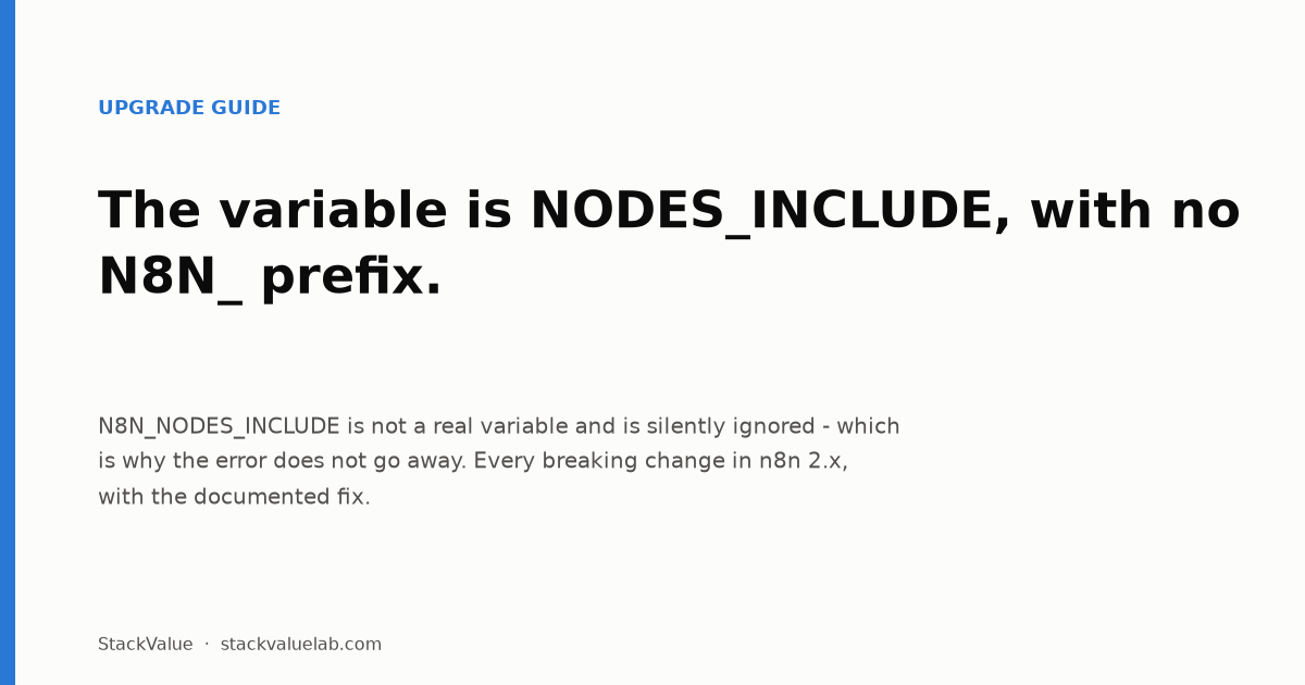 StackValue chart: n8n-2x-upgrade-breaking-changes